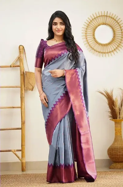 Elegant Banarasi Silk Saree with Blouse Piece For Women