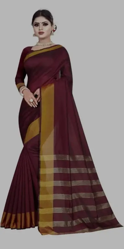 Best Selling Cotton Silk Saree with Blouse piece 