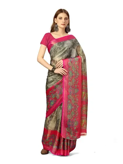 New In Brasso Saree with Blouse piece 