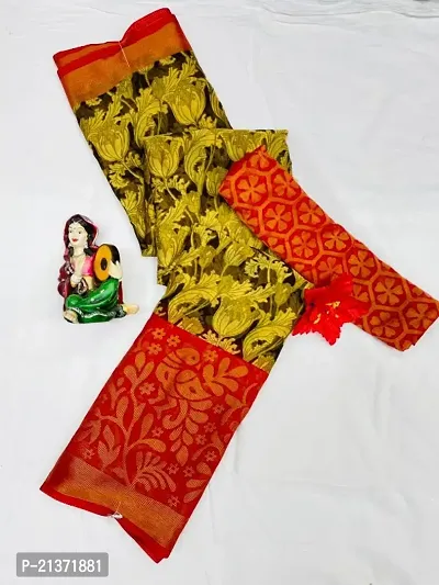 Classic Printed Saree with Blouse piece for Women-thumb0