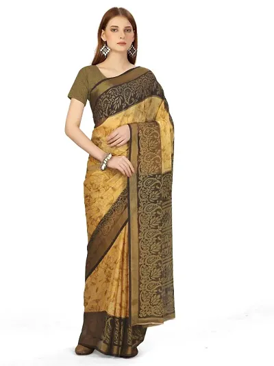 Alluring Brasso Saree with Blouse piece 