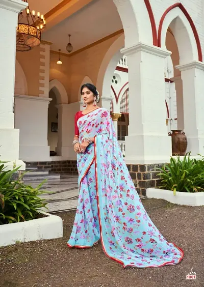 Elegant Chiffon Saree with Blouse piece 