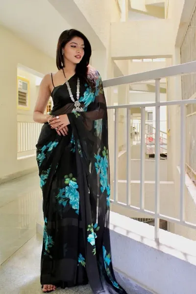 Must Have Georgette Saree with Blouse piece 