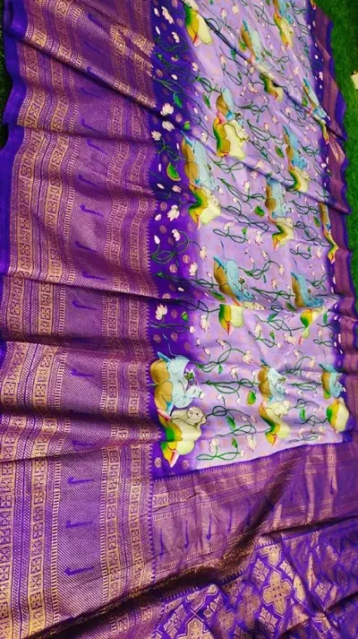 Alluring Silk Blend Saree with Blouse piece 