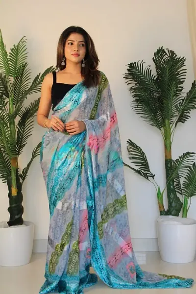 Must Have Georgette Saree with Blouse piece 