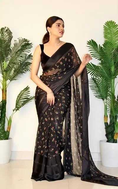 Elegant Georgette Saree with Blouse piece 