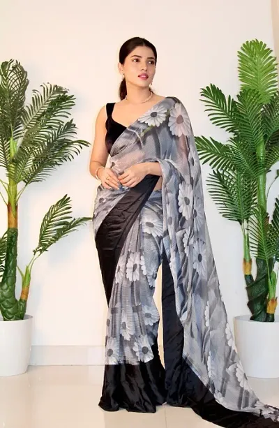 New In Georgette Saree with Blouse piece 