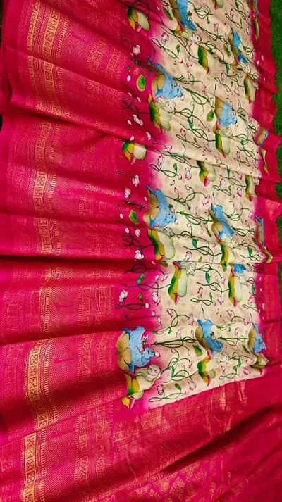 Hot Selling Silk Blend Saree with Blouse piece 