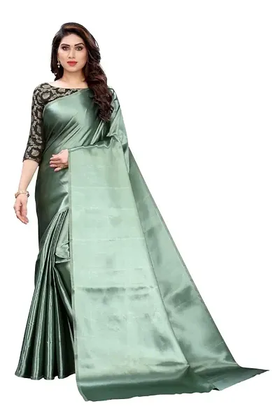 Must Have Satin Saree with Blouse piece 