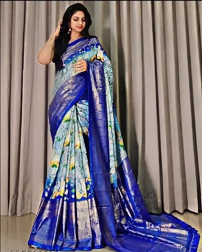 Attractive Art Silk Saree with Blouse piece 