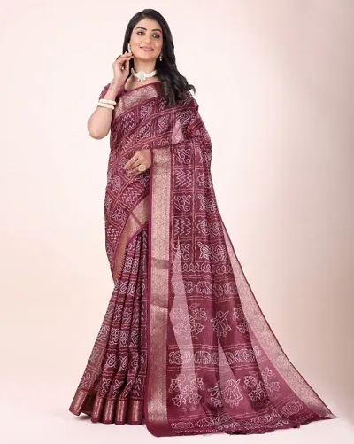 New In Cotton Blend Saree with Blouse piece 