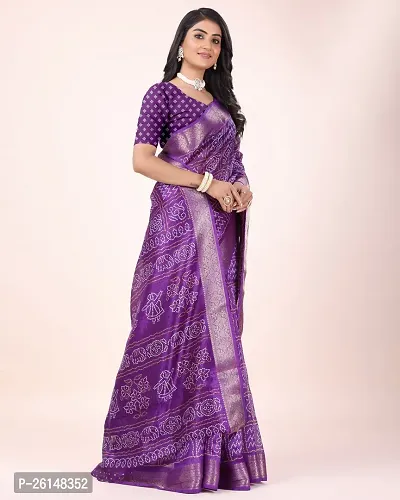 Classic Cotton Blend Printed Saree with Blouse piece-thumb4