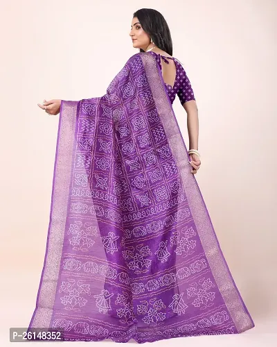 Classic Cotton Blend Printed Saree with Blouse piece-thumb5