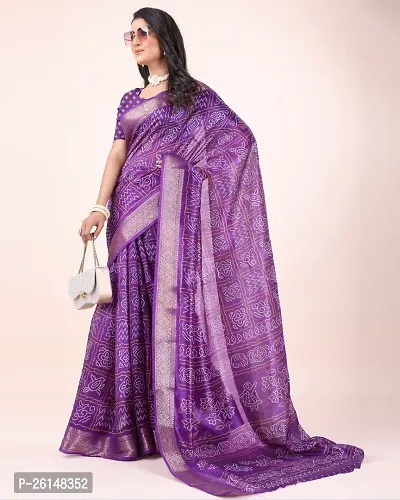 Classic Cotton Blend Printed Saree with Blouse piece-thumb3