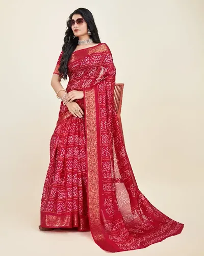 Trending Silk Blend Saree with Blouse piece 