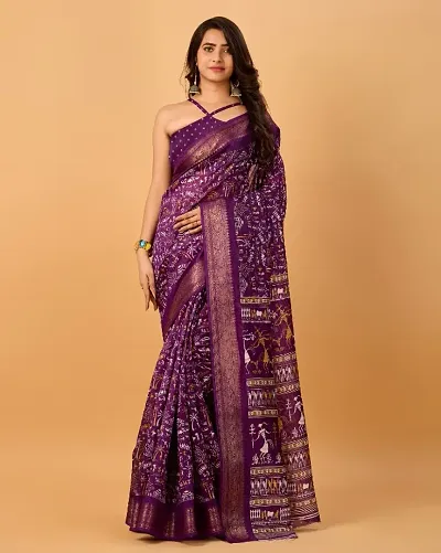 Classic Silk Blend Saree with Blouse piece for women