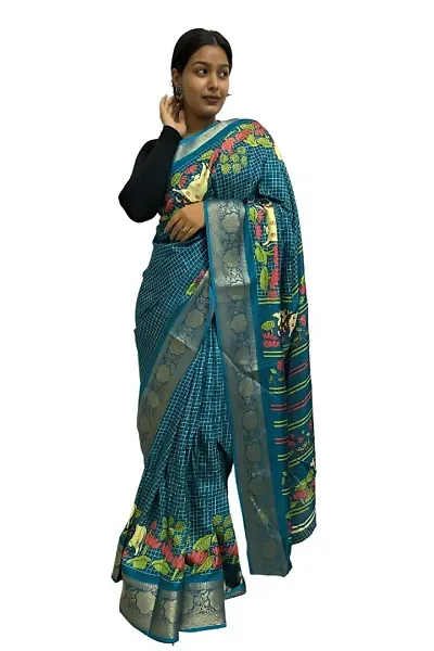 Beautiful Art Silk Saree with Blouse piece