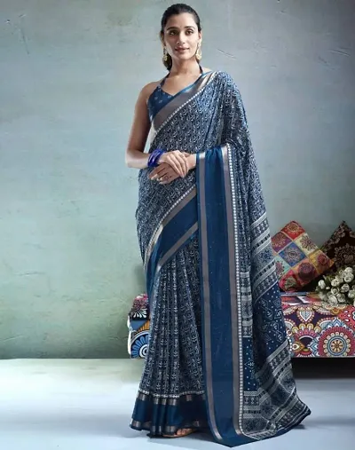 Classic Silk Blend Saree with Blouse piece