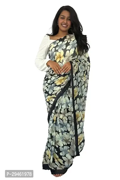 Classic Georgette  Printed Saree with Blouse piece-thumb0
