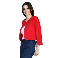 Poly Lycra Women's Red Short Shrug-thumb2