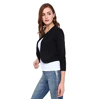 Meijaata Women's Polyester Button Front Shrug-thumb2