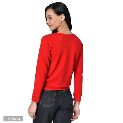 Meijaata Women's Casual Stylish Fullsleeve Polyester Lycra Boatneck Sweatshirt-thumb2