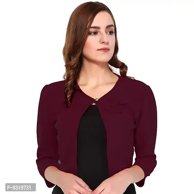 Meijaata Women's Polyester Button Front Shrug