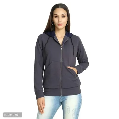 Meijaata Full Sleeve Regular fit Zipper Hoodie/Poly Lycra Hoodie/Winter Jacket/Running Hoodie/Zipper Sweatshirt for Women-thumb0
