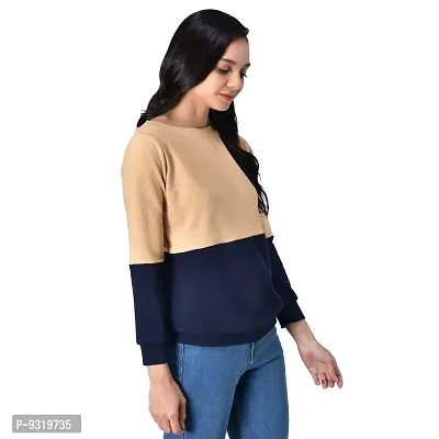 Meijaata Women's Casual Stylish Full Sleeves Polyester Lycra Sweatshirt-thumb3