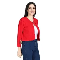 Meijaata Women's Polyester Button Front Neck Shrug (SRG_OLD_RED_2XL_Red_2XL)-thumb3