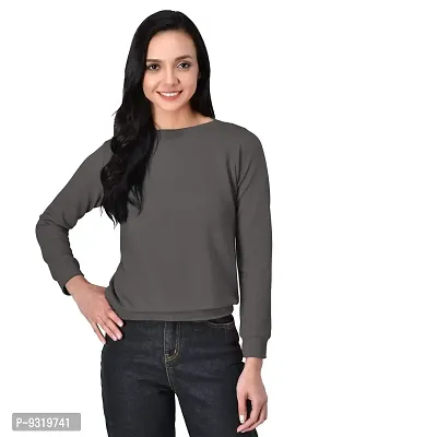 Meijaata Women's Casual Stylish Fullsleeve Polyester Lycra Boatneck Sweatshirt
