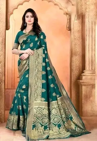 Lichi Silk Jacquard Work Sarees with Blouse piece