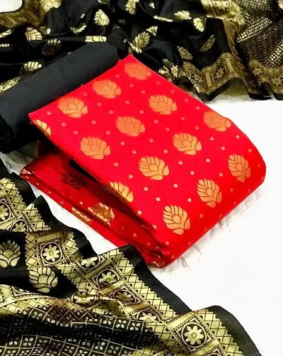Beautiful Banglori Silk Woven Design Dress Material with Dupatta