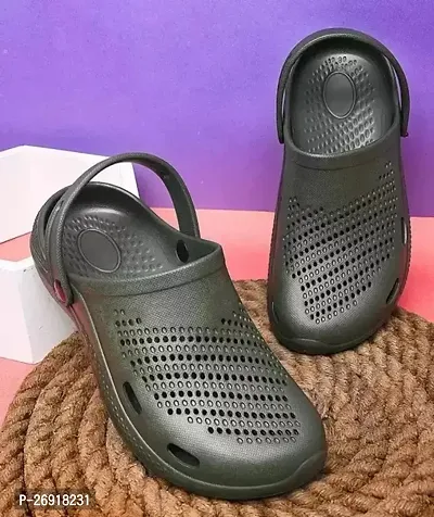 Stylish Black EVA Solid Clogs For Men-thumb0