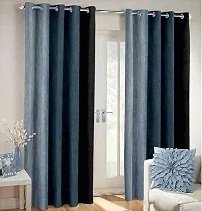 Modern Polyester Solid Window Curtains (Pack Of 2)