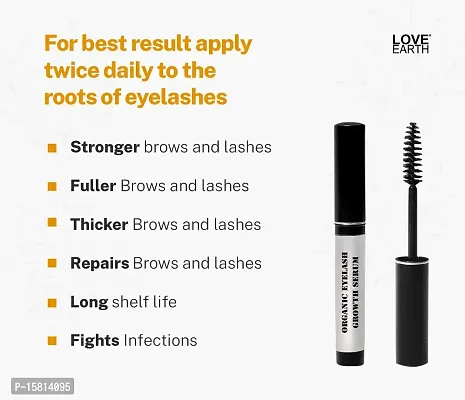 Love Earth Organic Eyelash Growth Serum Enriched With Pure Organic  Natural Essential Oils For Eyelashes  Eyebrows-thumb2