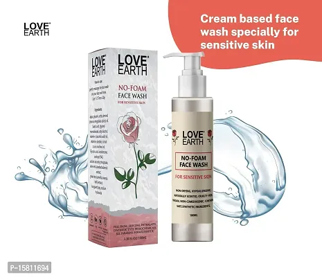 Love Earth No Foam Face Wash for Normal to Sensitive Skin | Soap Free, Non-Irritating, Skin Hydrating | Gentle Skin Cleanser 100ML-thumb2