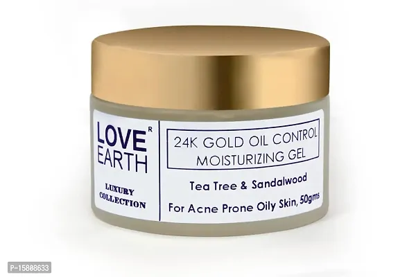 Love Earth 24K Gold Oil Control Moisturizing Gel With Aloe Vera  Sandalwood Extract For Sensitive  Acne-Prone Skin Suitable For All Skin Types 50gm