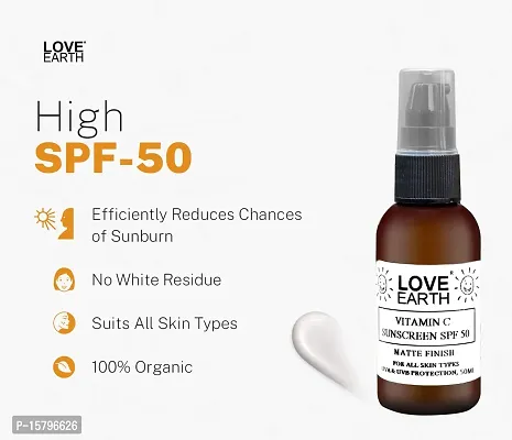 Love Earth Vitamin C Sunscreen SPF-50 For Sun's UVA, UVB Ray Protection With Vitamin C  Essential Oils For All Skin Types 50ml-thumb4