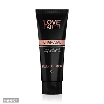 Love Earth Charcoal Peel Off Mask with Activated Charcoal and Neem Extracts For Acne, Pimples  Whiteheads removal 50g-thumb0