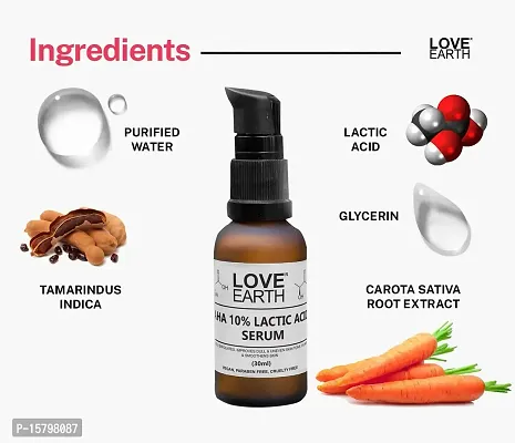 Love Earth AHA 10% Lactic Acid Serum With Organic Carrot Root  Hyaluronic Acid For Hyperpigmentation, Dark Spots  Ageing 30 ML-thumb5