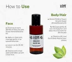 Love Earth Organic Neem Oil With Natural Virgin Cold Pressed Neem For Reduces Acne Prevention  Pigmentation, Prevents Skin Inflammation, Reduces Dandruff  Controls Flaky Scalp-thumb3