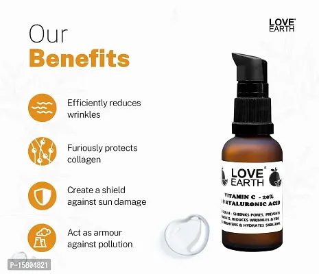 Love Earth Vitamin C Serum For Skin Hydration, Reduces Wrinkles  Hyperpigmentation With Pure Vitamin C  Organic Witch Hazel 30ml-thumb4