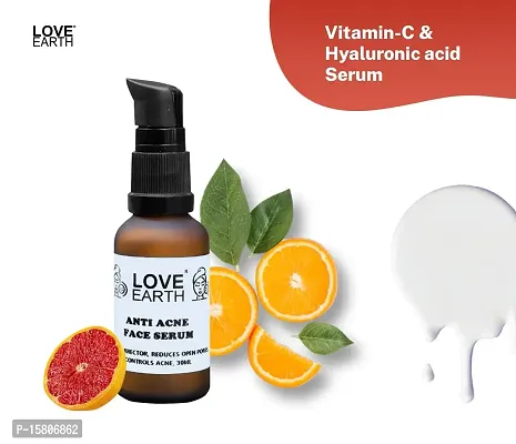 Love Earth Anti Acne Serum With Pure Vitamin C  Witch Hazel For Acne Free And Even Skin Tone Suitable For All Skin Types 30ml-thumb3