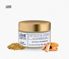 Love Earth 24K Gold Oil Control Moisturizing Gel With Aloe Vera  Sandalwood Extract For Sensitive  Acne-Prone Skin Suitable For All Skin Types 50gm-thumb1