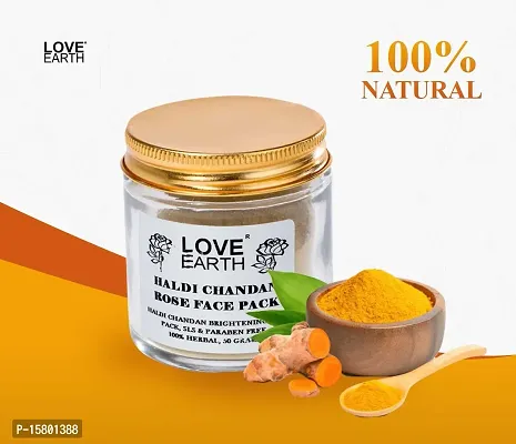 Love Earth Haldi Chandan Rose Face Pack With Amba Haldi  Chandan, For Face  Body, Paraben Free 30gm-thumb2