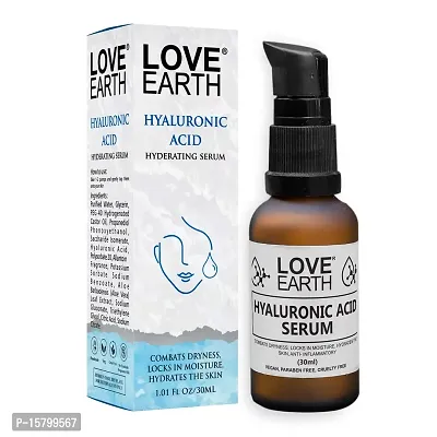 Love Earth Hyaluronic Acid Serum With Organic Aloe Vera  Essential Oils For Moisturised, Nourished  Hydrated Skin 30 ML