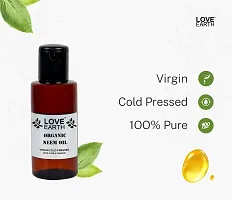Love Earth Organic Neem Oil With Natural Virgin Cold Pressed Neem For Reduces Acne Prevention  Pigmentation, Prevents Skin Inflammation, Reduces Dandruff  Controls Flaky Scalp-thumb1