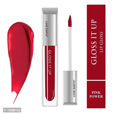 Love Earth Liquid Lip Gloss -Pink Power For Soft  Dewy Lips Enriched with Vitamin E  Almond Oil | Lip Color For Glossy Look |Lightweight Non Sticky Lip shiner For Moisturizing Lips (Deep Pink) 3ml-thumb2