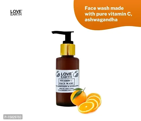 Love Earth Vitamin C Face Wash With Pure Vitamin C, Ashwgandha  Aloe Vera Extracts For Skin Hydration  Skin Radiance For All Skin Types 100ml-thumb2